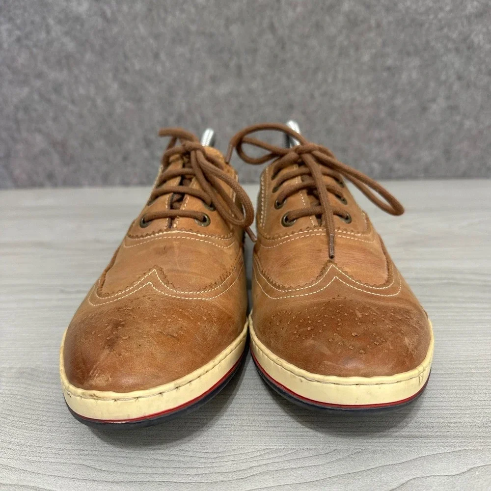 River Woods RW 95 Mens Tan Leather Brogue Wingtip Sneakers Size 42‎ US 8.5